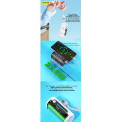 Powerbank με αποσπώμενο καλώδιο - WP-117 - 10.000mah - 22.5W - AWEI - 026482 - Black