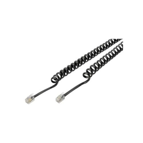 Καλώδιο γραμμής τηλεφώνου σπιράλ - 4P4C - 4m - 097060 - Black