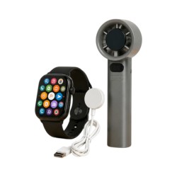 Σετ Smartwatch με ασύρματο ανεμιστήρα χειρός - FAN-50 PRO - 260295 - Black