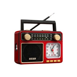 Επαναφορτιζόμενο ραδιόφωνο Retro με ρολόι - PR-1041 - 710418 - Red