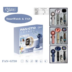 Σετ Smartwatch με ασύρματο ανεμιστήρα χειρός - FAN-GT10 - 260301 - Beige