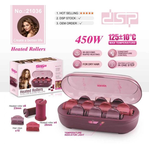Σετ θερμαινόμενα rollers μαλλιών - 10pcs - 450W - 21036 - DSP - 350563