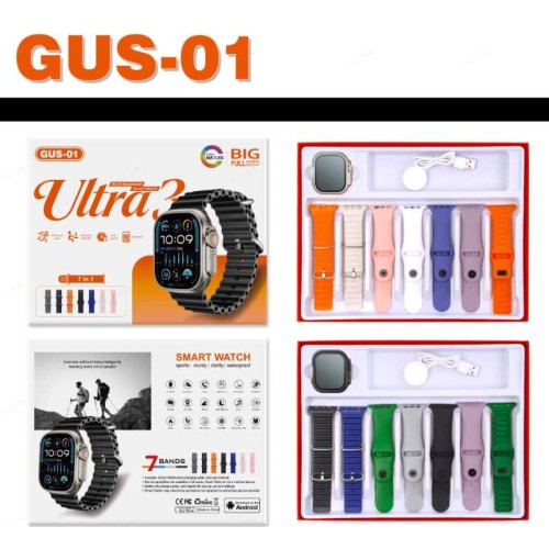 Σετ Smartwatch με 7 λουράκια - GUS-01 - 260189 - Black