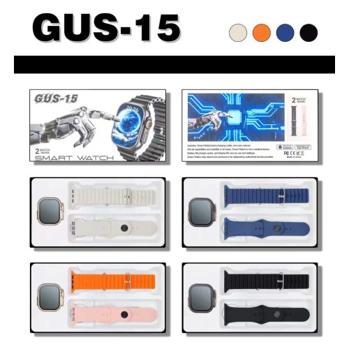 Σετ Smartwatch με 2 λουράκια - GUS-15 - 260219 - White