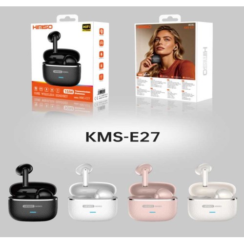 Ασύρματα ακουστικά Bluetooth με θήκη φόρτισης - KMS-E27 - 260274 - Black