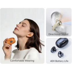 Ασύρματα ακουστικά Bluetooth Open-Ear με θήκη φόρτισης - KMS-E07 - 260076 - Beige