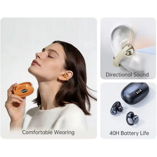 Ασύρματα ακουστικά Bluetooth Open-Ear με θήκη φόρτισης - KMS-E07 - 260076 - Black