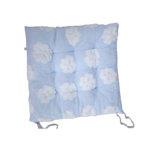 Μαξιλάρι καρέκλας γούνινο - 40x40cm - 571526 - Blue