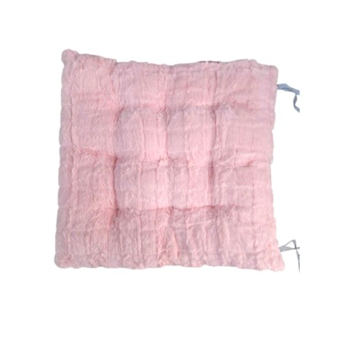 Μαξιλάρι καρέκλας γούνινο - 35x35cm - 571527 - Pink