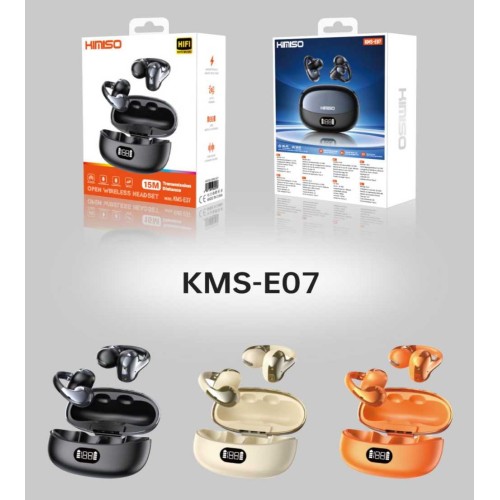 Ασύρματα ακουστικά Bluetooth Open-Ear με θήκη φόρτισης - KMS-E07 - 260076 - Black