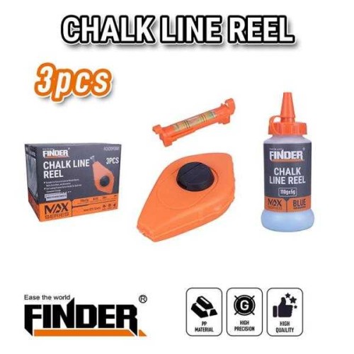 Σετ νήμα στάθμης με κιμωλία - 3pcs -  30m - Finder - 195061