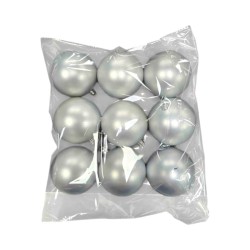 Σετ Χριστουγεννιάτικες μπάλες - 9pcs - 205033 - Silver