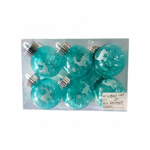Σετ Χριστουγεννιάτικες μπάλες - 6cm - 6pcs - 232051