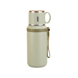 Φορητό παγούρι-θερμός με κούπα - 650ml - 954149 - Green