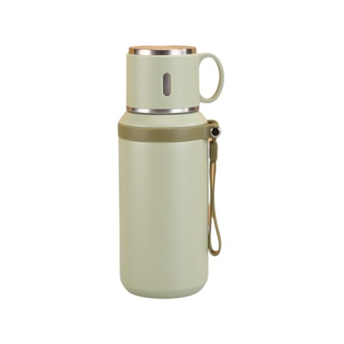 Φορητό παγούρι-θερμός με κούπα - 650ml - 954149 - Green